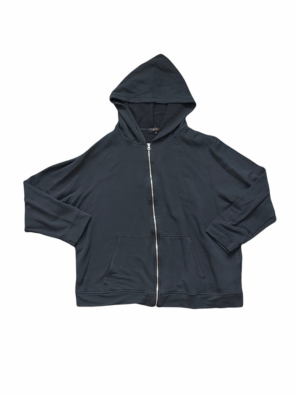 Quince Black Oversized Hooded Zip Up